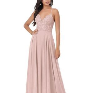 Lulu's Do Re Mi Blush Lace Backless Dress size XS Altered